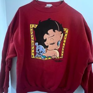 Vintage 90s Universal Studios Betty Boop Red Crewneck Sweatshirt
